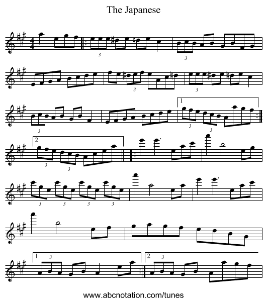 The Japanese - staff notation