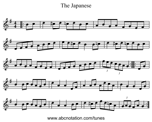 The Japanese - staff notation