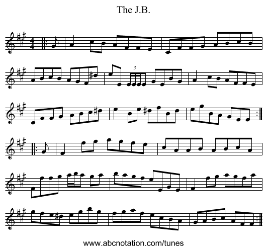 The J.B. - staff notation