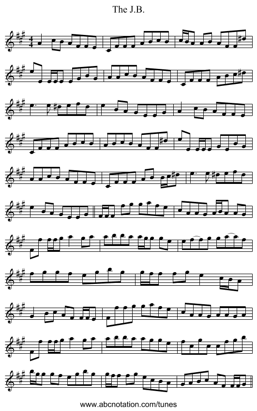 The J.B. - staff notation