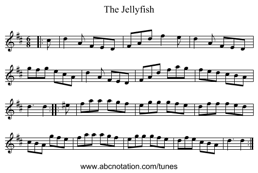 The Jellyfish - staff notation