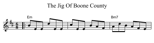The Jig Of Boone County - staff notation