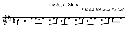 the Jig of Slurs - staff notation