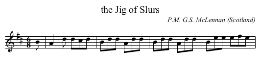 the Jig of Slurs - staff notation