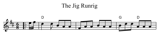 The Jig Runrig - staff notation