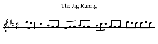 The Jig Runrig - staff notation