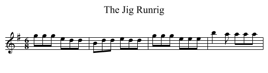The Jig Runrig - staff notation