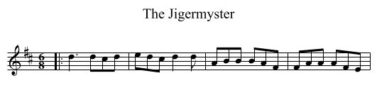The Jigermyster - staff notation