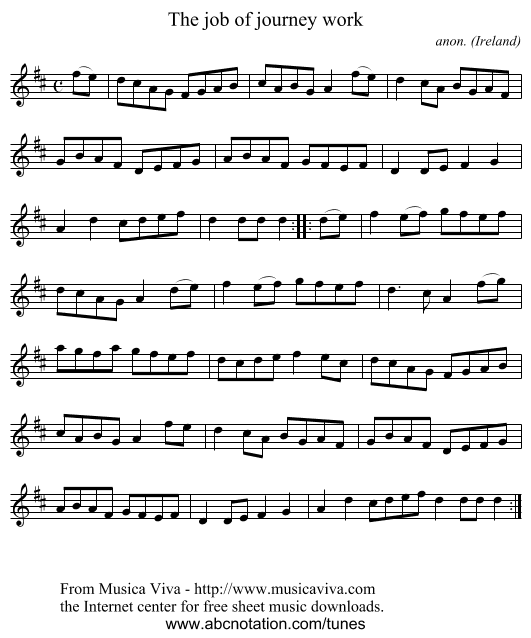 The job of journey work - staff notation