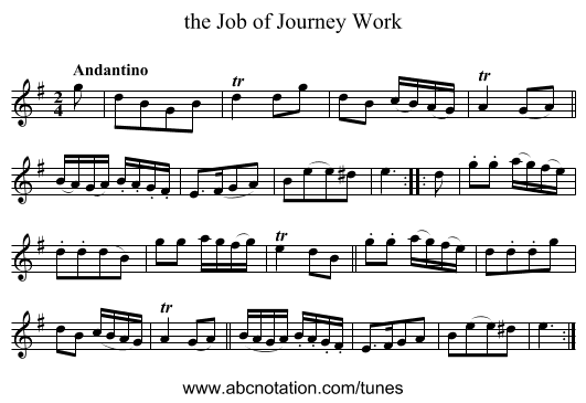 the Job of Journey Work - staff notation