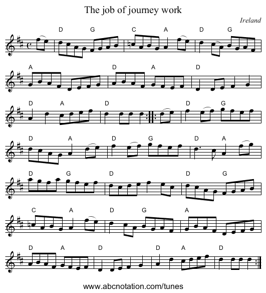 The job of journey work - staff notation