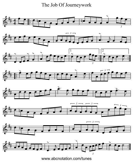 The Job Of Journeywork - staff notation