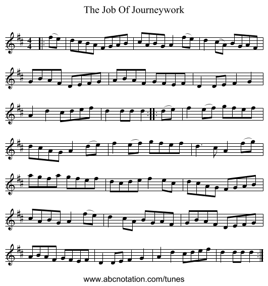 The Job Of Journeywork - staff notation