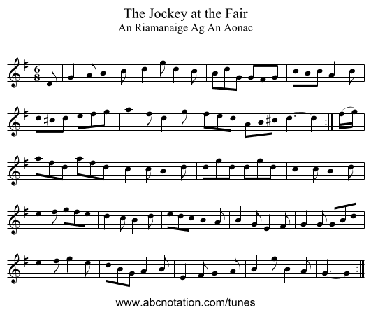 The Jockey at the Fair - staff notation