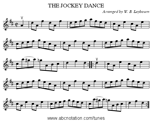 THE JOCKEY DANCE - staff notation