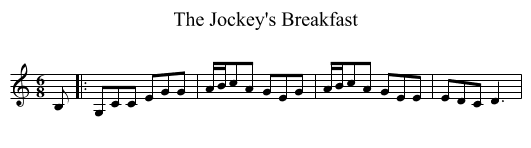 The Jockey's Breakfast - staff notation