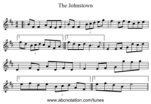 The Johnstown - staff notation