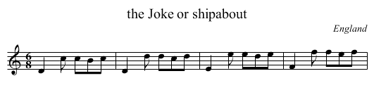 the Joke or shipabout - staff notation