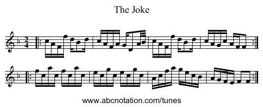 The Joke - staff notation