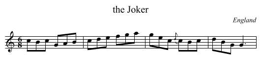 the Joker - staff notation