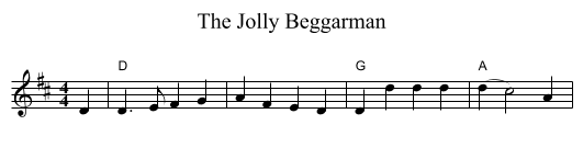 The Jolly Beggarman - staff notation