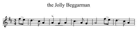 the Jolly Beggarman - staff notation