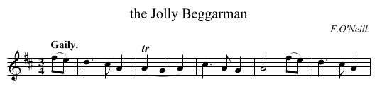 the Jolly Beggarman - staff notation