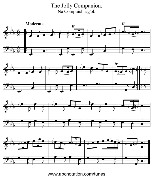 The Jolly Companion. - staff notation
