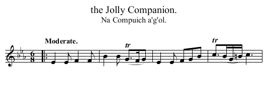 the Jolly Companion. - staff notation