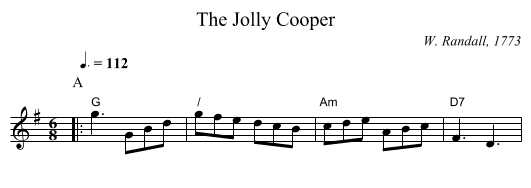The Jolly Cooper - staff notation