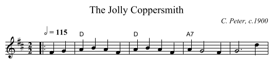 The Jolly Coppersmith - staff notation