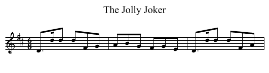 The Jolly Joker - staff notation