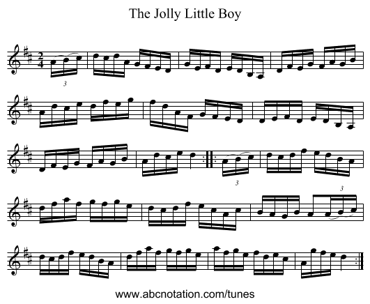 The Jolly Little Boy - staff notation