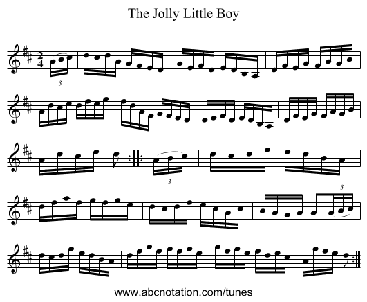 The Jolly Little Boy - staff notation