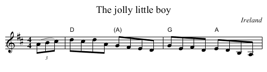 The jolly little boy - staff notation