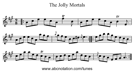The Jolly Mortals - staff notation