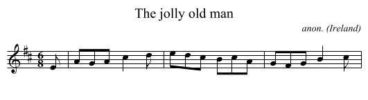 The jolly old man - staff notation