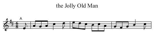 the Jolly Old Man - staff notation