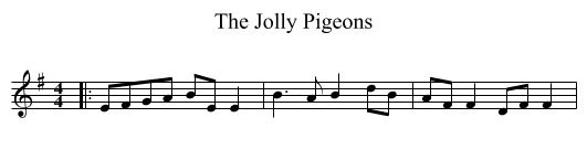 The Jolly Pigeons - staff notation