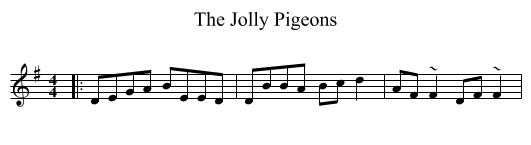 The Jolly Pigeons - staff notation