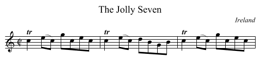 The Jolly Seven - staff notation