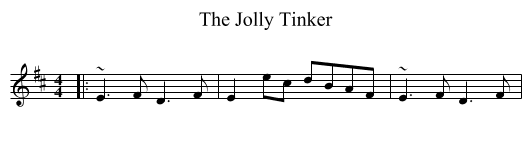 The Jolly Tinker - staff notation