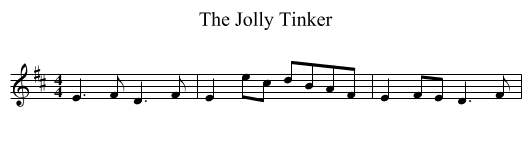 The Jolly Tinker - staff notation