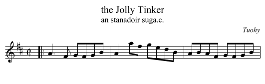 the Jolly Tinker - staff notation