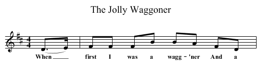 The Jolly Waggoner - staff notation