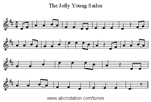 The Jolly Young Sailor - staff notation