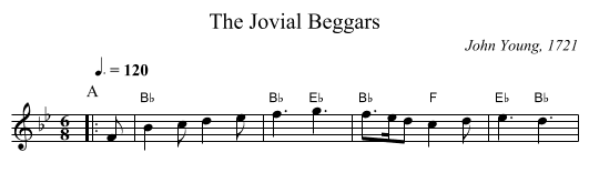 The Jovial Beggars - staff notation