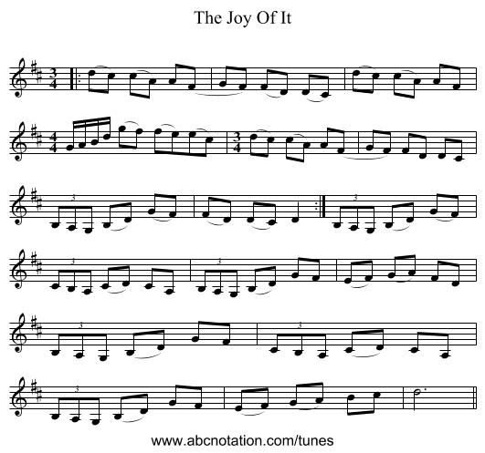 The Joy Of It - staff notation