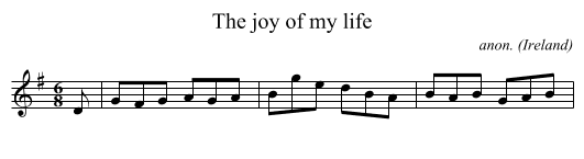 The joy of my life - staff notation