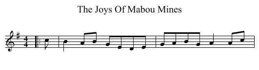 The Joys Of Mabou Mines - staff notation